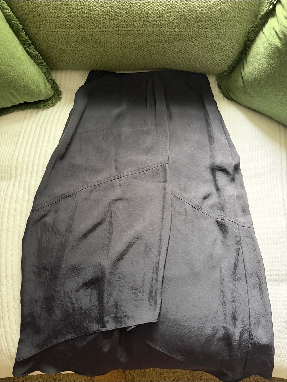 Vince Black Asymmetrical Midi Skirt